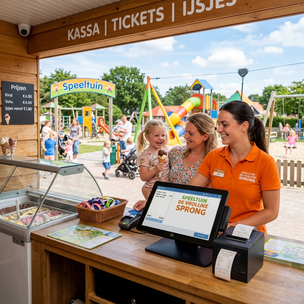Kassasysteem voor speeltuinen, tickets en ijsjes
